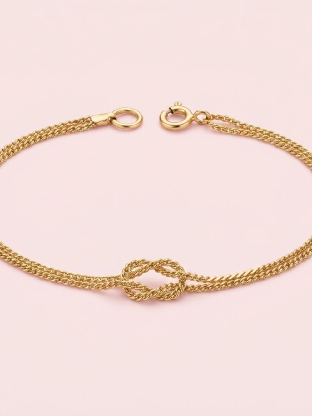 Vintage Gold Rope Chain Delicate Minimalist Knot Bracelet